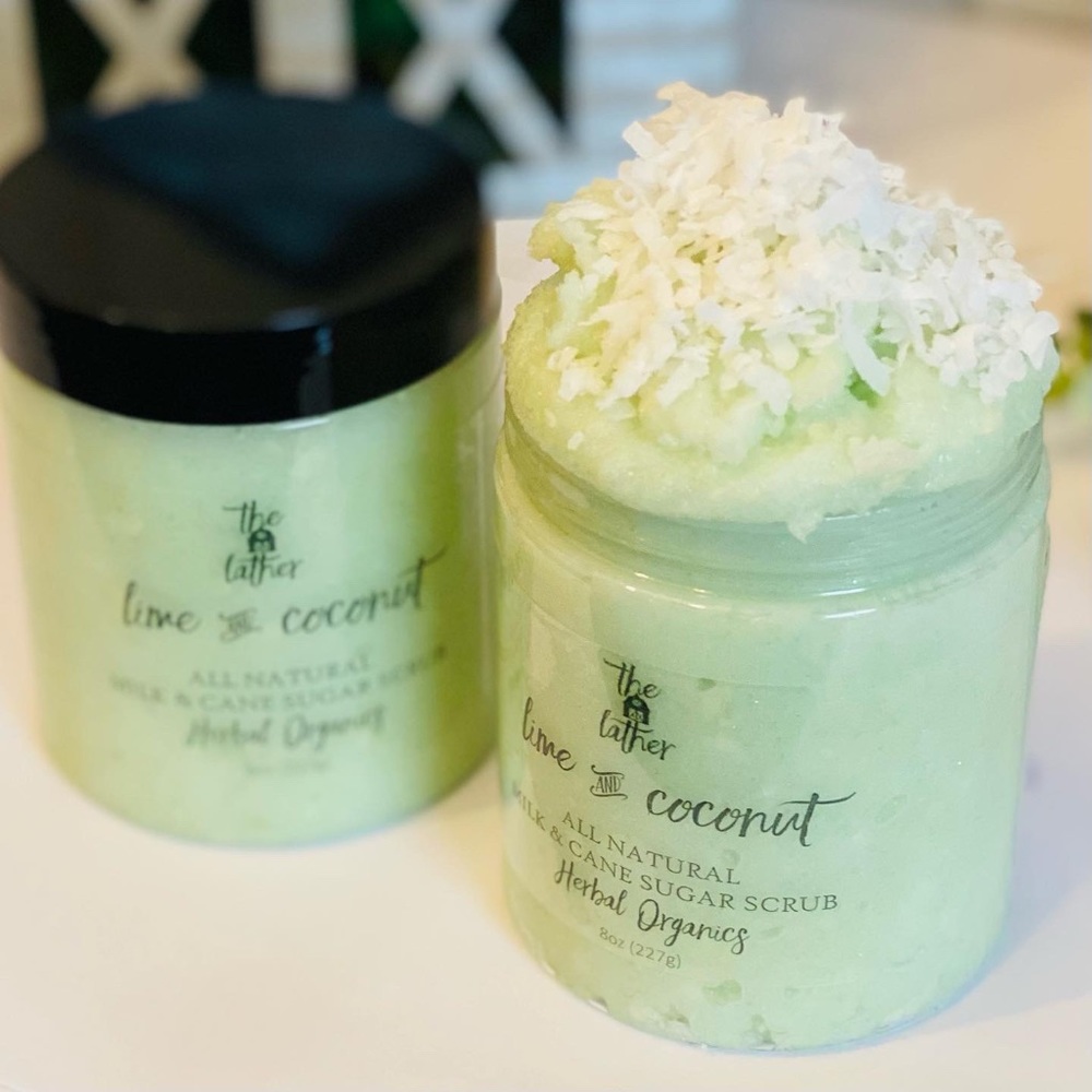 🥥Lime & Coconut Pure Cane Sugar Goat Milk Scrub - Picture 3 of 3